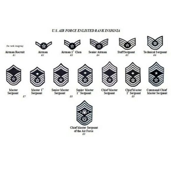 Blue & White Air Force Master 1st Sergeant ￼Patch x 2 - Picture 9 of 10